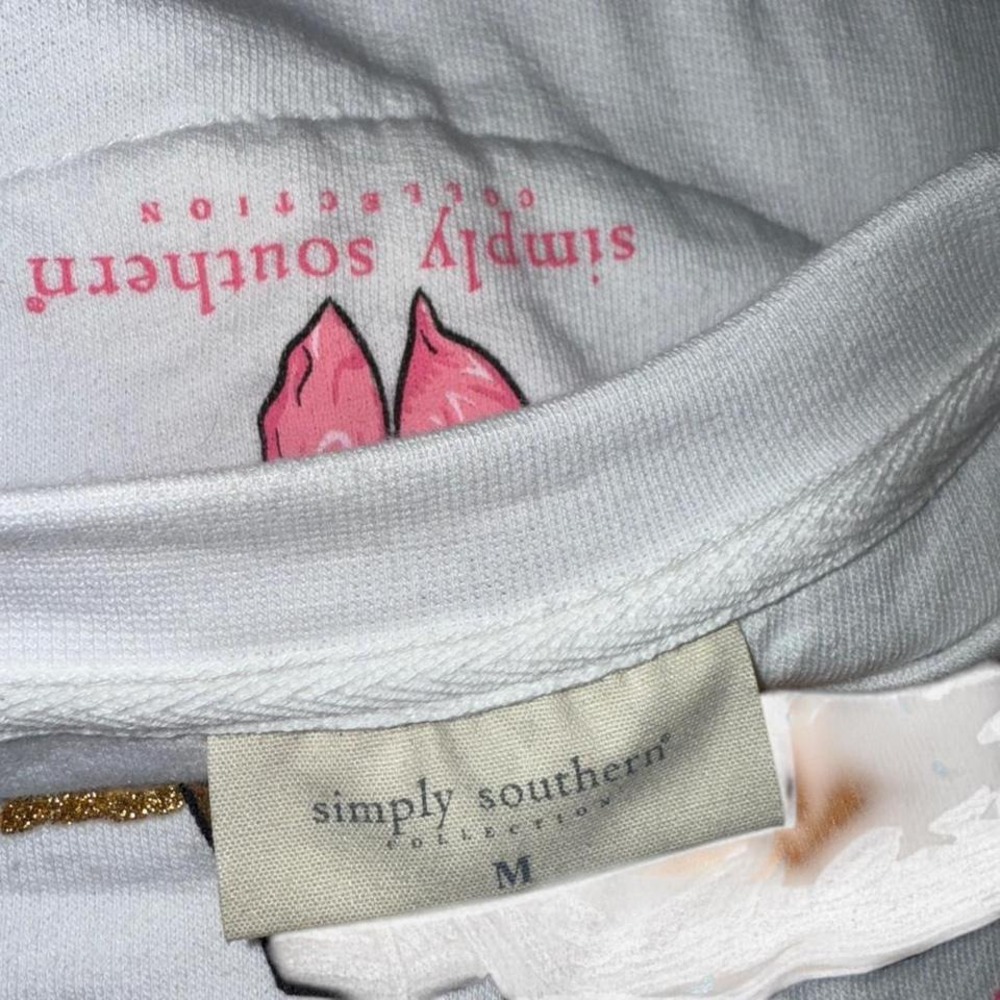 BOOTS&BOWS WHITE/PINK GOLD GLITTER COUNTRY WESTERN SWEATSHIRT‎ LADIES MEDIUM - Picture 4 of 8